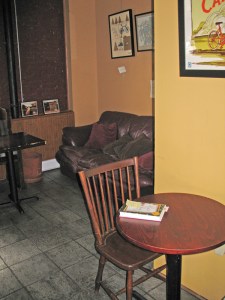 Alice waits in a coffee shop to be adopted